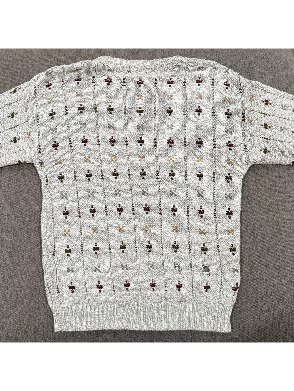 Y2K Vintage Van Heusen Sweater Mens M USA Cotton Fisherman Grandpa Knit